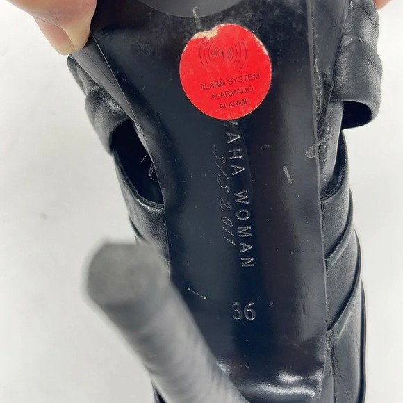 Zara Woman Cruise Collection Black Peep Toe Heels - Picture 9 of 9